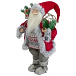 Northlight 18" Standing Santa Christmas Figure With Snow Shoes And Presents -Christmas Decor Sale northlight sa88382 3 37065.1605666733