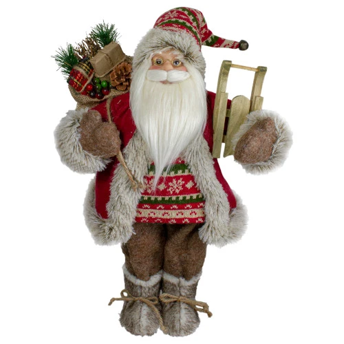 Northlight 18" Nordic Santa Christmas Figure With Sled 3 Northlight 18" Nordic Santa Christmas Figure With Sled