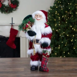 Northlight 2' Standing Santa Christmas Figure With Presents -Christmas Decor Sale northlight sa91108 styled 53489.1611374230