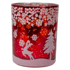5" Red And Shiny Silver Deer In Winter Woods Flameless Candle Holder 11 5" Red And Shiny Silver Deer In Winter Woods Flameless Candle Holder -Christmas Decor Sale northlight se90056 5 73577.1605147745