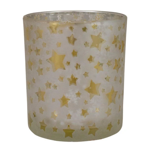 Northlight 3" Matte Silver And Gold Stars And Snowflakes Flameless Glass Candle Holder 3 Northlight 3" Matte Silver And Gold Stars And Snowflakes Flameless Glass Candle Holder