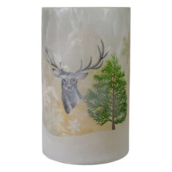 Northlight 10" Deer, Pine And Snowflakes Hand Painted Flameless Glass Christmas Candle Holder -Christmas Decor Sale northlight se91533 4 26346.1605147741