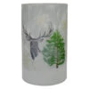 Northlight 10" Deer, Pine And Snowflakes Hand Painted Flameless Glass Christmas Candle Holder -Christmas Decor Sale northlight se91533 71314.1604023640
