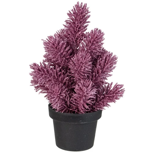 Northlight Potted Metallic Glitter Artificial Pine Christmas Tree - 8.5" - Pink - Unlit 3 Northlight Potted Metallic Glitter Artificial Pine Christmas Tree - 8.5" - Pink - Unlit