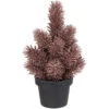 Northlight Potted Glittered Artificial Pine Christmas Tree - 8.5" - Rose Gold - Unlit