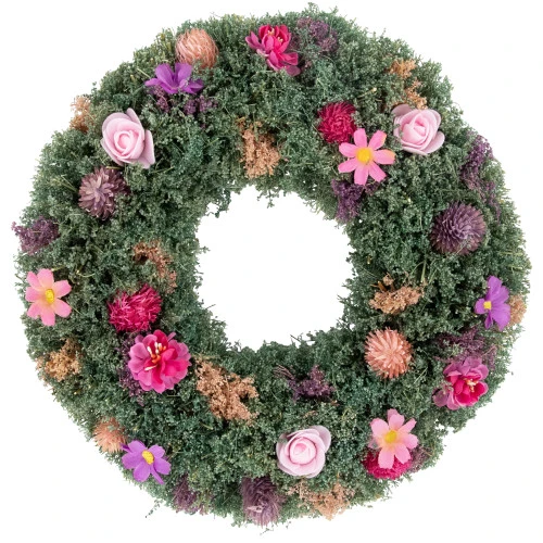 Northlight Thistle Mixed Floral Spring Wreath - 13" - Pink And Purple 3 Northlight Thistle Mixed Floral Spring Wreath - 13" - Pink And Purple