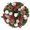 Northlight White Wooden Rose, Pine Cone And Berry Artificial Christmas Wreath, 10-Inch, Unlit 2 Northlight White Wooden Rose, Pine Cone And Berry Artificial Christmas Wreath, 10-Inch, Unlit -Christmas Decor Sale northlight sh36203 01 40077.1699549007