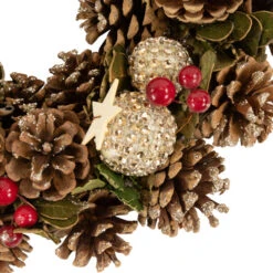 Glittered Pine Cone And Berry Artificial Christmas Wreath, 12-Inch, Unlit -Christmas Decor Sale northlight sh36253 02 97909.1699635161