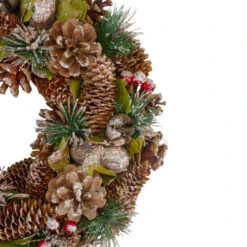 Northlight Green And Brown Frosted Pinecones And Bells Christmas Wreath - 13" Unlit -Christmas Decor Sale northlight sh89573 2 updated 25436.1618414104