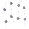 Northlight 5' X 2" Purple Snowflake Christmas Garland With Silver Beads, Unlit