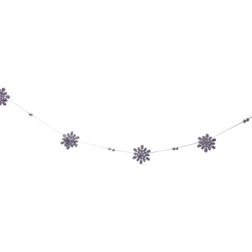 Northlight 5' X 2" Purple Snowflake Christmas Garland With Silver Beads, Unlit 8 Northlight 5' X 2" Purple Snowflake Christmas Garland With Silver Beads, Unlit - Image 6