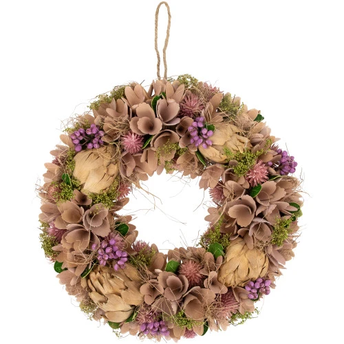 Northlight 12" Purple And Beige Wooden Floral Spring Wreath With Preserved Artichoke 3 Northlight 12" Purple And Beige Wooden Floral Spring Wreath With Preserved Artichoke