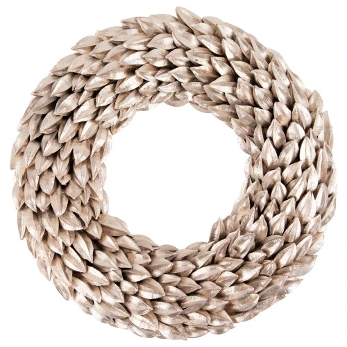 Northlight Champagne Gold Budding Leaves Glitter Christmas Wreath, 11.5-Inch, Unlit 3 Northlight Champagne Gold Budding Leaves Glitter Christmas Wreath, 11.5-Inch, Unlit