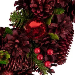 Northlight Red Pinecone, Berry And Ornament Christmas Wreath, 13.5-Inch, Unlit -Christmas Decor Sale northlight sh94263 3 31493.1709320720
