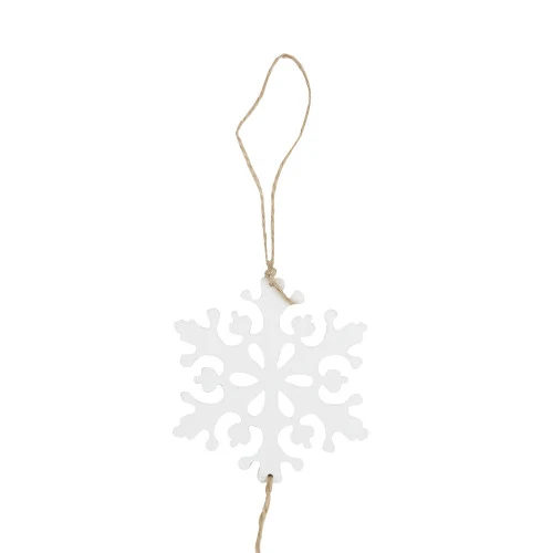 4' White Snowflakes On Jute Rope Hanging Christmas Garland 7 4' White Snowflakes On Jute Rope Hanging Christmas Garland - Image 5