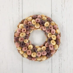 Northlight Artificial Floral Wooden Spring Wreath - 12" - Pink And Yellow -Christmas Decor Sale northlight sh95409 woodfloor 38698.1701883375