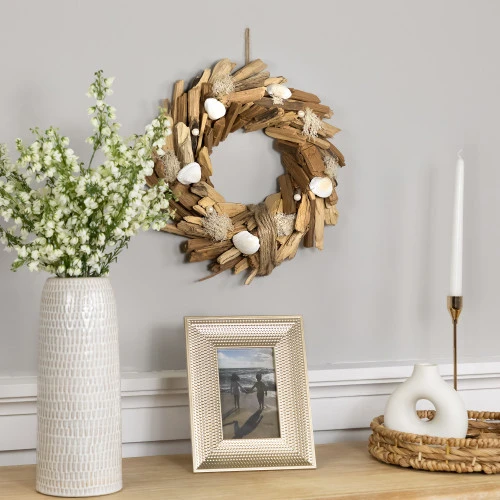 Northlight Natural Driftwood And Seashell Artificial Wreath - 14" 4 Northlight Natural Driftwood And Seashell Artificial Wreath - 14" - Image 2