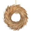 Artificial Feather Wreath - 14" - Gold