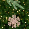 Northlight Snowflake Cut-Out Wood Christmas Ornaments - 4.75" - Pink - Set Of 4