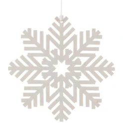 Northlight Snowflake Shaped Cut-Out Wooden Christmas Ornaments - 4.75" - White - Set Of 4 -Christmas Decor Sale northlight sh96081 01 62452.1727144670
