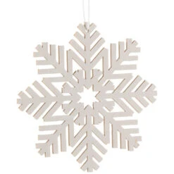 Northlight Snowflake Shaped Cut-Out Wooden Christmas Ornaments - 4.75" - White - Set Of 4 -Christmas Decor Sale northlight sh96081 02 57535.1727144673