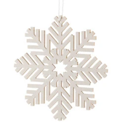 Northlight Snowflake Shaped Cut-Out Wooden Christmas Ornaments - 4.75" - White - Set Of 4 -Christmas Decor Sale northlight sh96081 03 92094.1727144668