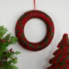 Northlight Twisted Yarn Plush Christmas Wreath - 13.5" - Unlit -Christmas Decor Sale northlight sh96095 styled 01 37007.1720742954