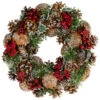 Northlight Flocked Pinecones And Glittered Stars Christmas Wreath - 13.25" - Unlit