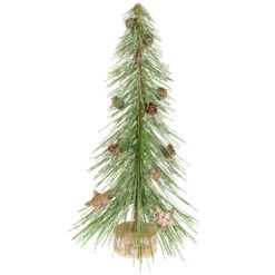 Northlight Frosted Bottle Brush Tree On Wooden Base Christmas Decoration - 13" -Christmas Decor Sale northlight sh96114 02 44063.1720742956