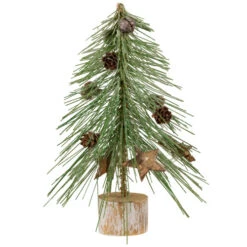 Northlight Frosted Bottle Brush Tree On Wooden Base Christmas Decoration - 8.5" -Christmas Decor Sale northlight sh96115 02 48709.1720742957