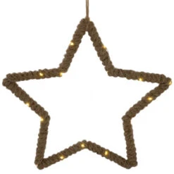 Northlight Lighted Jute Wrapped Star Silhouette Christmas Hanging Decoration - 11.5" -Christmas Decor Sale northlight sh96120 04 54099.1723165687