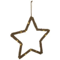 Northlight Lighted Jute Wrapped Star Silhouette Christmas Hanging Decoration - 11.5" -Christmas Decor Sale northlight sh96120 05 97187.1723165685