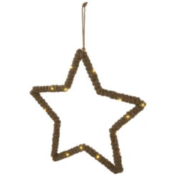Northlight Lighted Jute Wrapped Star Silhouette Christmas Hanging Decoration - 11.5" -Christmas Decor Sale northlight sh96120 06 05738.1723165685