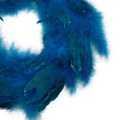 Northlight Two-Tone Feathers Glittered Christmas Wreath - 14.5" - Unlit - Turquoise -Christmas Decor Sale northlight sh96150 02 94487.1727404101