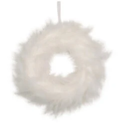 Northlight Wispy Feather Christmas Wreath - 14.5" - Unlit - Winter White -Christmas Decor Sale northlight sh96151 01 17110.1727404102