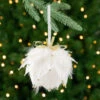 Northlight Feathers With Bead Accents Christmas Ball Ornament - 5" - White -Christmas Decor Sale northlight sh96154 styled 31548.1727144668