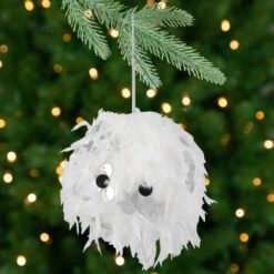 Northlight Feather Ball With Large Sequins Christmas Ornaments - 3.5" - White - Set Of 4 -Christmas Decor Sale northlight sh96188 styled 01 89675.1726798609