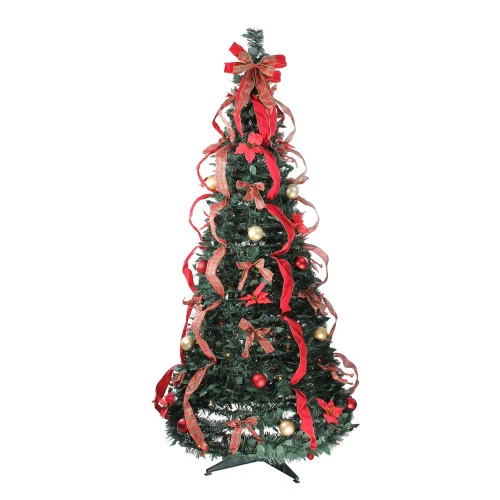 Northlight 6' Pre-Lit Red Plaid Pre-Decorated Pop-Up Artificial Christmas Tree, Multicolor Lights 3 Northlight 6' Pre-Lit Red Plaid Pre-Decorated Pop-Up Artificial Christmas Tree, Multicolor Lights