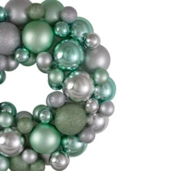 Northlight Silver And Seafoam Green 3-Finish Shatterproof Ball Christmas Wreath, 13-Inch 7 Northlight Silver And Seafoam Green 3-Finish Shatterproof Ball Christmas Wreath, 13-Inch -Christmas Decor Sale northlight sm91055 1updated 71717.1603850523