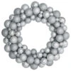 Northlight Silver Splendor 3-Finish Shatterproof Ball Christmas Wreath 24" - Unlit -Christmas Decor Sale northlight sm91057 1updated 46687.1612967000