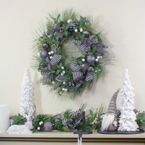 Northlight Real Touch™ Winter Foliage And Berries Artificial Christmas Wreath - 24" - Unlit 4 Northlight Real Touch™ Winter Foliage And Berries Artificial Christmas Wreath - 24" - Unlit - Image 2