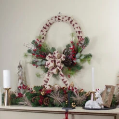 Northlight Winter Foliage And Berries Artificial Burlap Christmas Wreath - 24" - Unlit -Christmas Decor Sale northlight sm91199 5 27289.1727317585
