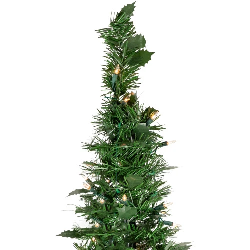 Northlight 4' Pre-Lit Green Tinsel Pop-Up Artificial Christmas Tree, Clear Lights 7 Northlight 4' Pre-Lit Green Tinsel Pop-Up Artificial Christmas Tree, Clear Lights - Image 5