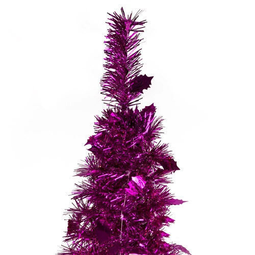 Northlight 4' Pink Tinsel Pop-Up Artificial Christmas Tree, Unlit 7 Northlight 4' Pink Tinsel Pop-Up Artificial Christmas Tree, Unlit - Image 5