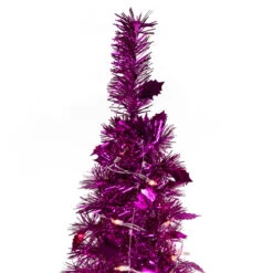 Northlight 6' Pre-Lit Pink Tinsel Pop-Up Artificial Christmas Tree, Clear Lights 13 Northlight 6' Pre-Lit Pink Tinsel Pop-Up Artificial Christmas Tree, Clear Lights -Christmas Decor Sale northlight sm92150 3 42260.1647998793