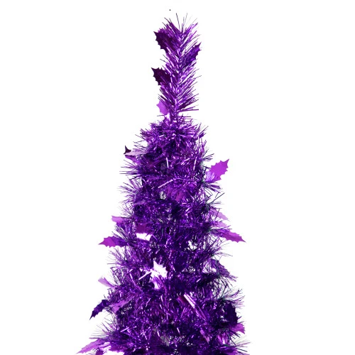 Northlight 6' Purple Tinsel Pop-Up Artificial Christmas Tree, Unlit 7 Northlight 6' Purple Tinsel Pop-Up Artificial Christmas Tree, Unlit - Image 5