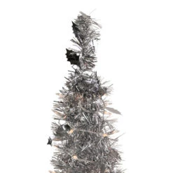 Northlight 6' Pre-Lit Silver Tinsel Pop-Up Artificial Christmas Tree - Clear Lights -Christmas Decor Sale northlight sm92156 3 47344.1647999107