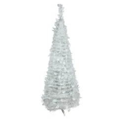 Northlight 6' White Tinsel Pop-Up Artificial Christmas Tree, Unlit