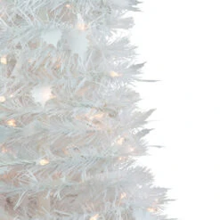 Northlight 4' Pre-Lit White Tinsel Pop-Up Artificial Christmas Tree, Clear Lights -Christmas Decor Sale northlight sm92159 2 97747.1639003877