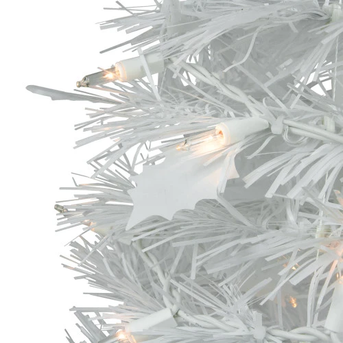 Northlight 6' Pre-Lit White Tinsel Pop-Up Artificial Christmas Tree, Clear Lights 4 Northlight 6' Pre-Lit White Tinsel Pop-Up Artificial Christmas Tree, Clear Lights - Image 2